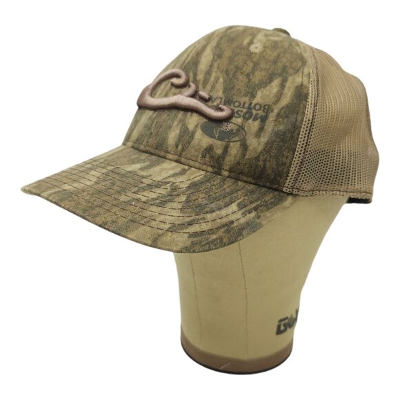 Drake Camo Mossy Oak Bottomland Strapback Cap 3D Embroidered Trucker Hunter Hat - Picture 2 of 14